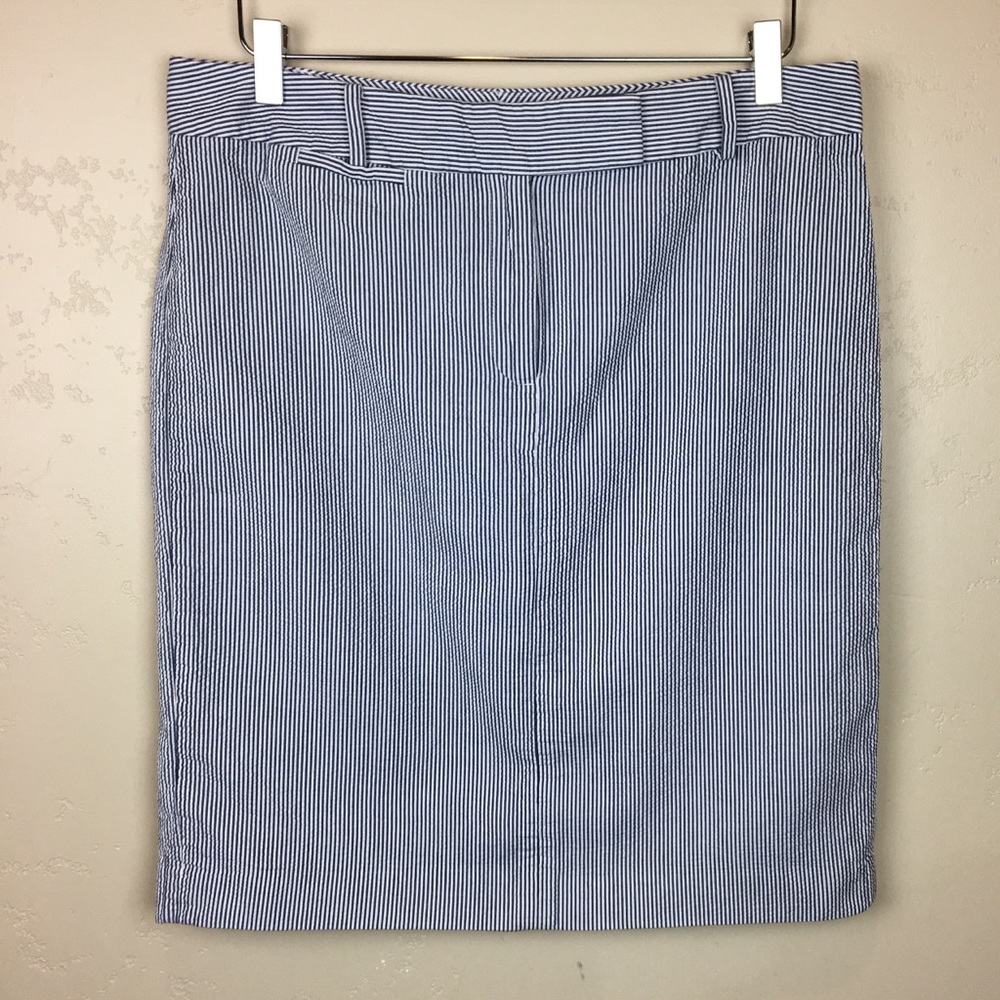 Talbots Blue and White Striped Pencil Skirt